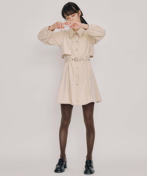 REDYAZEL(レディアゼル)の「バイカラーステッチラインミニワンピース(ワンピース・レディース・ボルドー/グレー/ネイビー/アイボリー・SMALL/MEDIUM)」の10枚目の写真