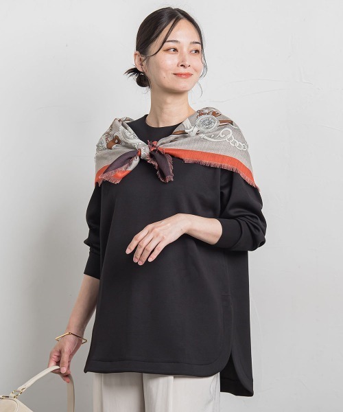 LAUTREAMONT（ロートレアモン）の「【WEB限定】ふんわリッチプルオーバー≪手洗い可能≫（Tシャツ/カットソー・レディース・ベージュ/ブルー/ピンク/チャコールグレー/イエロー/ブラック・9号/11号）」の2枚目の写真