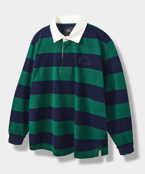 ASI Stripe Ragby Sweet Shirt — свитшот с полосой, зелёный/неви
