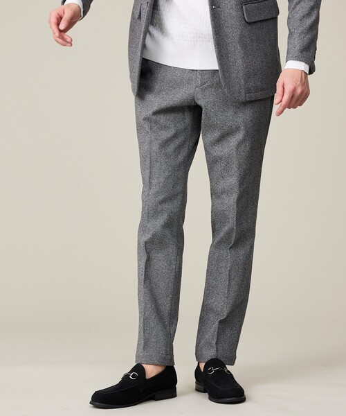 ABAHOUSE GRAY(アバハウスグレイ)の「【セットアップ対応】ヘリンボーン ジャガード ニットスラックス(スラックス・メンズ・ブルー/チャコールグレー/ブラック・44/46/48/50)」の2枚目の写真