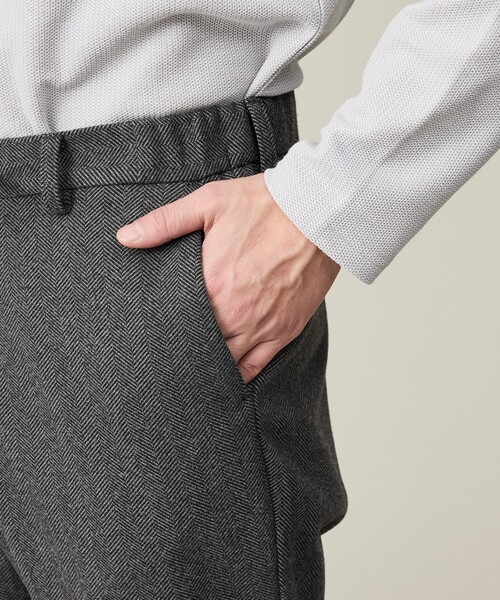 ABAHOUSE GRAY(アバハウスグレイ)の「【セットアップ対応】ヘリンボーン ジャガード ニットスラックス(スラックス・メンズ・ブルー/チャコールグレー/ブラック・44/46/48/50)」の9枚目の写真