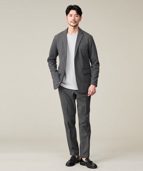 ABAHOUSE GRAY(アバハウスグレイ)の「【セットアップ対応】ヘリンボーン ジャガード ニットスラックス(スラックス・メンズ・ブルー/チャコールグレー/ブラック・44/46/48/50)」の14枚目の写真