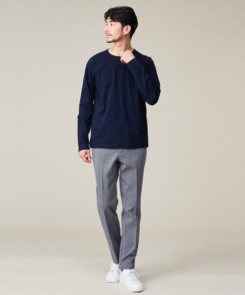 ABAHOUSE GRAY(アバハウスグレイ)の「【セットアップ対応】ヘリンボーン ジャガード ニットスラックス(スラックス・メンズ・ブルー/チャコールグレー/ブラック・44/46/48/50)」の8枚目の写真