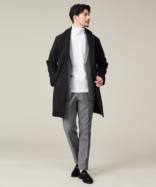 ABAHOUSE GRAY(アバハウスグレイ)の「【セットアップ対応】ヘリンボーン ジャガード ニットスラックス(スラックス・メンズ・ブルー/チャコールグレー/ブラック・44/46/48/50)」の5枚目の写真
