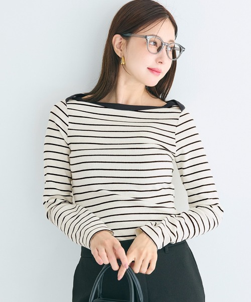 セール】リブボートネックカットソー（Tシャツ/カットソー）｜coca