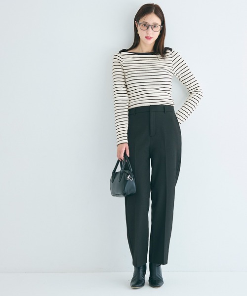 coca(coca)(コカ)の「リブボートネックカットソー(Tシャツ/カットソー・レディース・その他1/ワイン/アイボリー/グレー・L/M/S)」の19枚目の写真