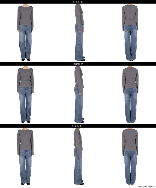 coca(coca)(コカ)の「リブボートネックカットソー(Tシャツ/カットソー・レディース・その他1/ワイン/アイボリー/グレー・L/M/S)」の22枚目の写真