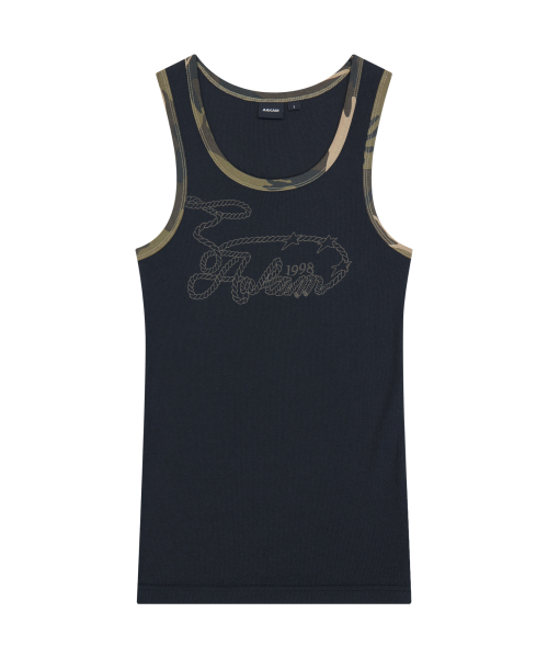 AAKAM(アーカム)の「Rope Contrast Camo Sleeveless (Black)(Tシャツ/カットソー・レディース・その他・1/2)」の1枚目の写真