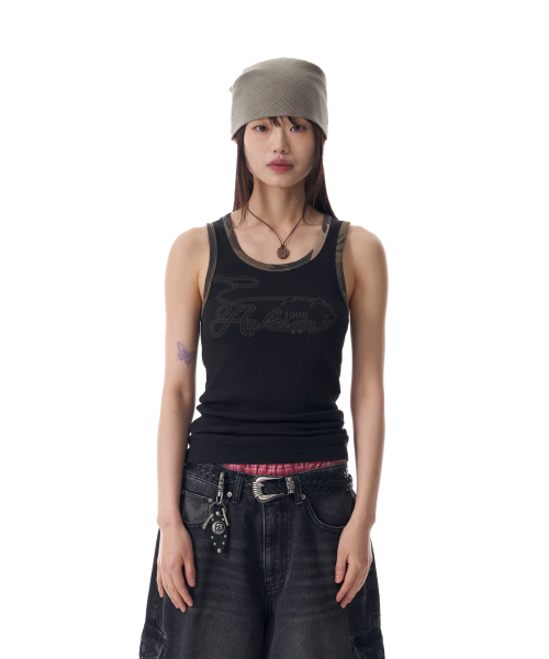 AAKAM(アーカム)の「Rope Contrast Camo Sleeveless (Black)(Tシャツ/カットソー・レディース・その他・1/2)」の2枚目の写真