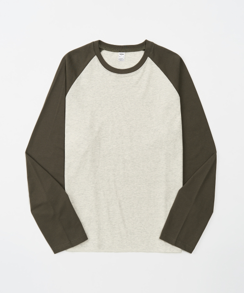 TOFFEE(トフィー)の「ミニマルラグランロングスリーブ (カーキ)(Tシャツ/カットソー・メンズ・その他・MEDIUM/LARGE/X-LARGE)」の1枚目の写真
