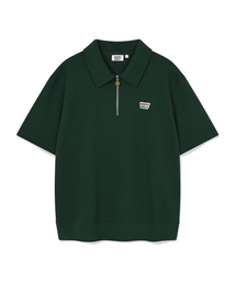 スウェットカラー半袖Tシャツグリーン