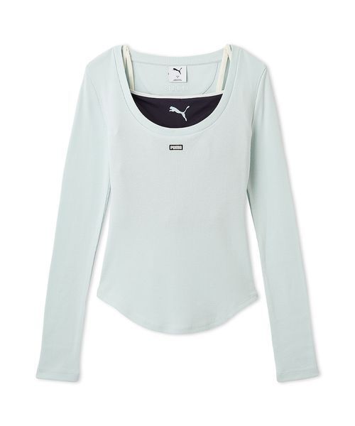 SNIDEL（スナイデル）の「【SNIDEL×PUMA】レイヤードカットソー（Tシャツ/カットソー・レディース・グレー/ライトブルー/ライトピンク/ホワイト・S）」の4枚目の写真