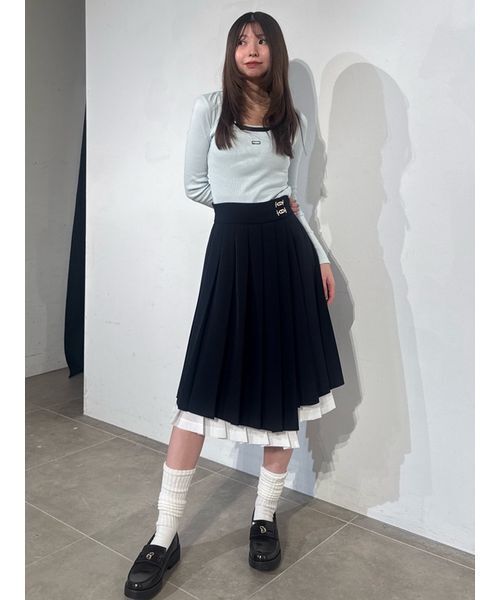 SNIDEL（スナイデル）の「【SNIDEL×PUMA】レイヤードカットソー（Tシャツ/カットソー・レディース・グレー/ライトブルー/ライトピンク/ホワイト・S）」の18枚目の写真