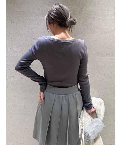 SNIDEL（スナイデル）の「【SNIDEL×PUMA】レイヤードカットソー（Tシャツ/カットソー・レディース・グレー/ライトブルー/ライトピンク/ホワイト・S）」の16枚目の写真