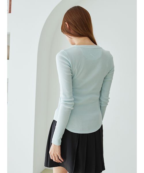 SNIDEL（スナイデル）の「【SNIDEL×PUMA】レイヤードカットソー（Tシャツ/カットソー・レディース・グレー/ライトブルー/ライトピンク/ホワイト・S）」の13枚目の写真