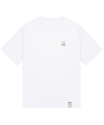[UNISEX-24]スモールホワイトドットボード半袖Tシャツ_ホワイト