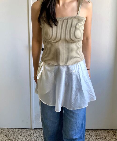 LINGSEOUL(リングソウル)の「sheer layered wrap skirt-ivory(スカート・レディース・その他・FREE)」の5枚目の写真
