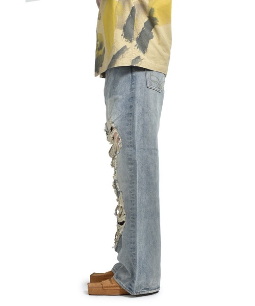 JUN/NAKAYAMA(ジュンナカヤマ)の「JN RIPPED DENIM(デニムパンツ・メンズ・サックスブルー・28cm/30/32)」の5枚目の写真