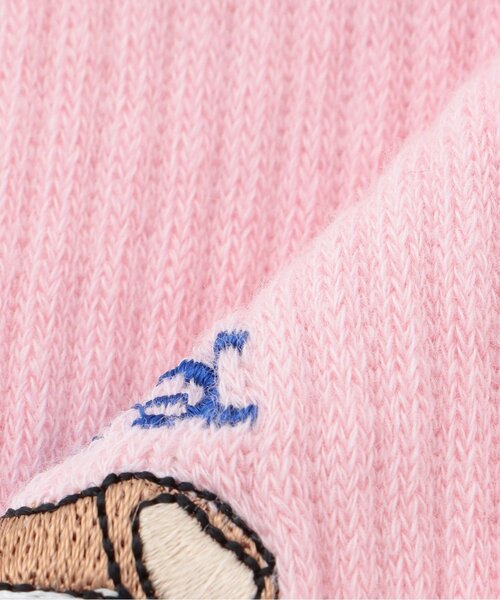 X-girl Stages(エックスガールステージス)の「ベア刺しゅうリブクルーソックス(ソックス/靴下・キッズ・アイボリー/ブラック/ピンク・15-17cm/17-19cm/13-15cm/19-21cm)」の6枚目の写真