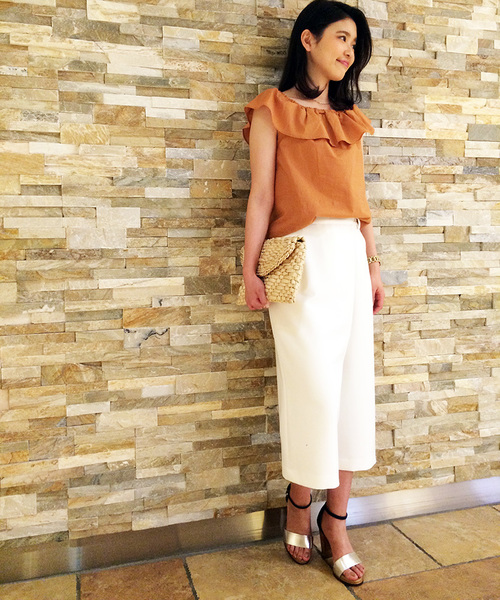 N.(N. Natural Beauty Basic)(エヌエヌナチュラルビューティーベーシック)の「ダブルクロスラップガウチョパンツ(その他パンツ・レディース・ベージュ/ブラック/グレー/ホワイト/ピンク・MEDIUM)」の2枚目の写真