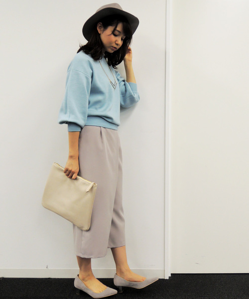 N.(N. Natural Beauty Basic)(エヌエヌナチュラルビューティーベーシック)の「ダブルクロスラップガウチョパンツ(その他パンツ・レディース・ベージュ/ブラック/グレー/ホワイト/ピンク・MEDIUM)」の18枚目の写真