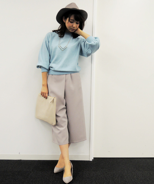 N.(N. Natural Beauty Basic)(エヌエヌナチュラルビューティーベーシック)の「ダブルクロスラップガウチョパンツ(その他パンツ・レディース・ベージュ/ブラック/グレー/ホワイト/ピンク・MEDIUM)」の16枚目の写真