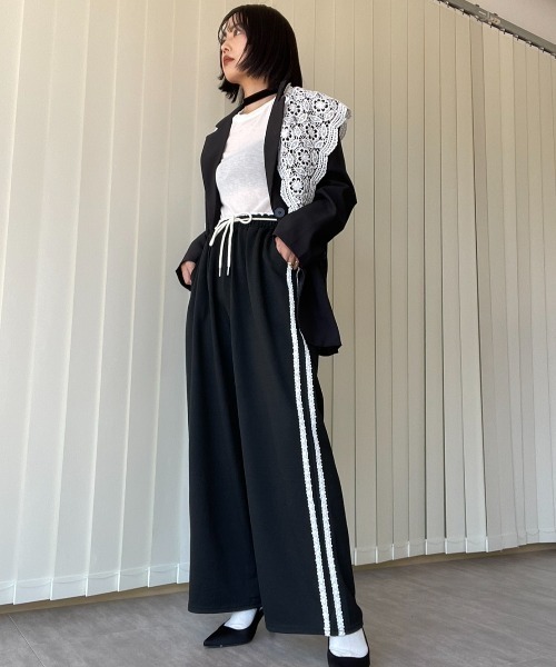 AMAIL（アマイル）の「Line Sweat Pants（スウェットパンツ・レディース・ブラック/ネイビー・FREE）」の20枚目の写真