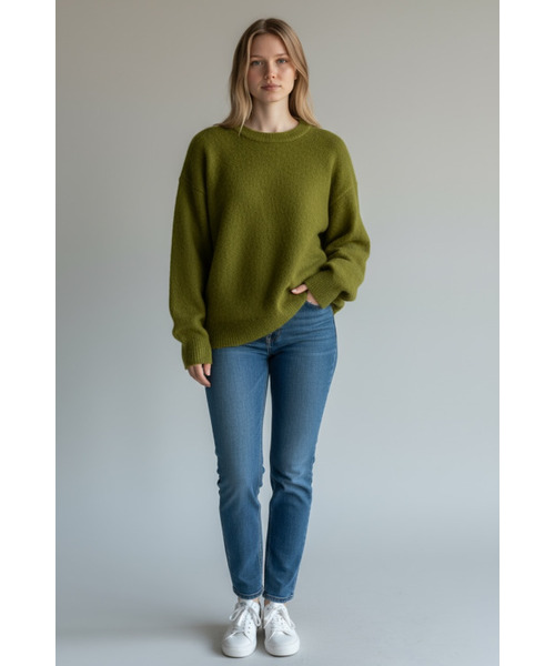 BORN SLIPPY（ボーンスリッピー）の「Everyday Soft Cozy Knit (Khaki)（ニット/セーター・レディース・その他・FREE）」の4枚目の写真