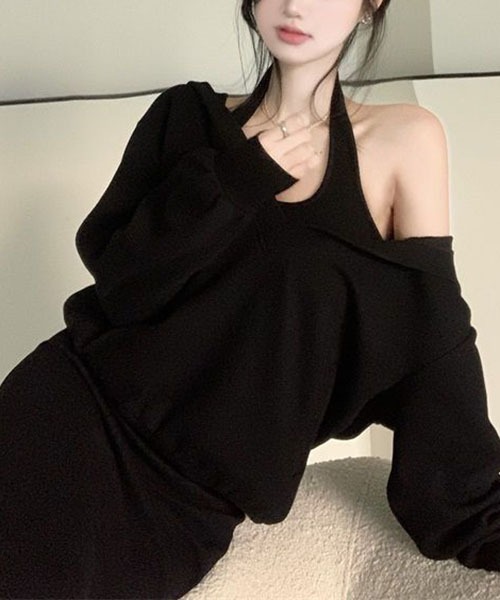 gossip！ロサンゼルス（ゴシップロサンゼルス）の「ワンピース×プルオーバーセット（ワンピース・レディース・ブラック/チャコールグレー・FREE）」の20枚目の写真