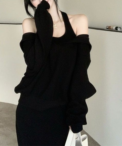 gossip！ロサンゼルス（ゴシップロサンゼルス）の「ワンピース×プルオーバーセット（ワンピース・レディース・ブラック/チャコールグレー・FREE）」の22枚目の写真