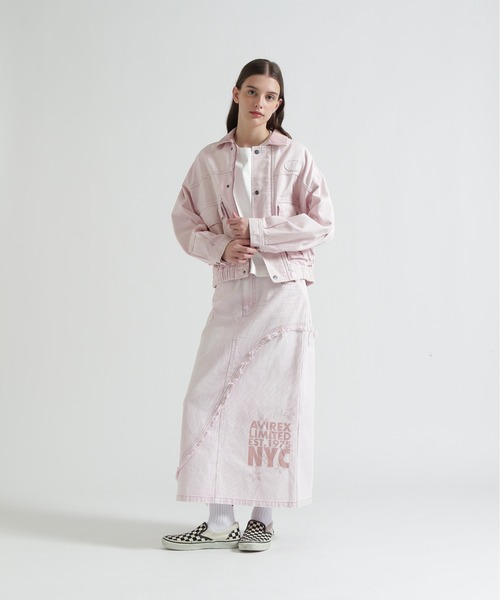 AVIREX（アヴィレックス）の「WAPPEN DENIM LONG SKIRT（デニムスカート・レディース・ブルー系その他/インディゴブルー/ピンク・S/M）」の7枚目の写真