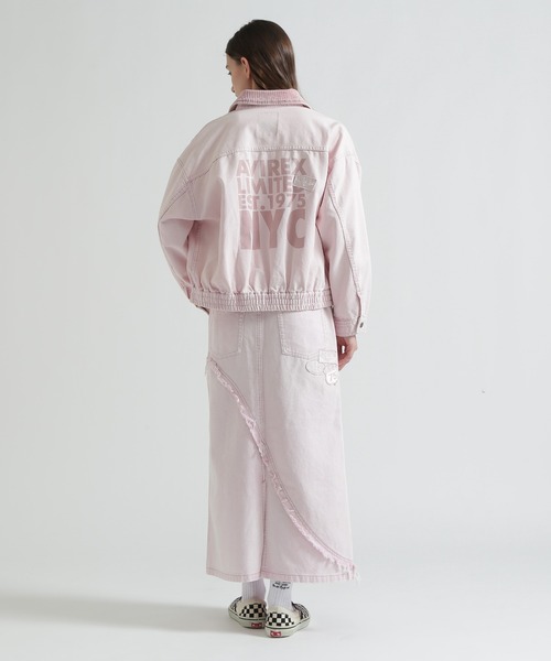 AVIREX（アヴィレックス）の「WAPPEN DENIM LONG SKIRT（デニムスカート・レディース・ブルー系その他/インディゴブルー/ピンク・S/M）」の8枚目の写真