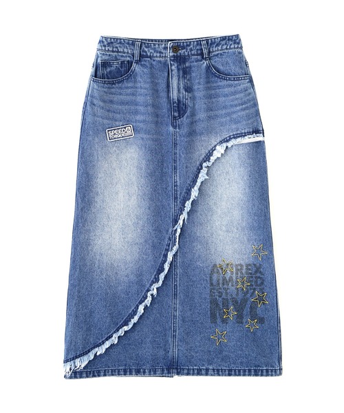 AVIREX（アヴィレックス）の「WAPPEN DENIM LONG SKIRT（デニムスカート・レディース・ブルー系その他/インディゴブルー/ピンク・S/M）」の14枚目の写真