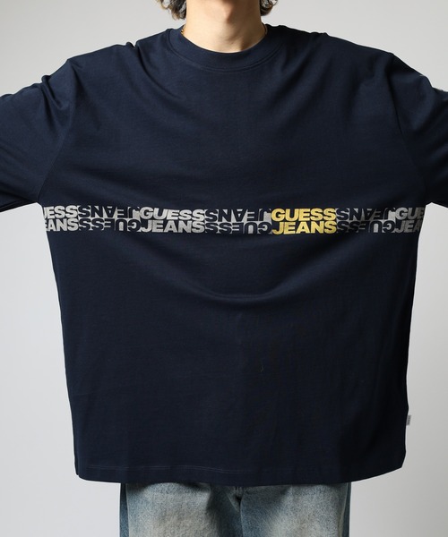 GUESS JEANS（ゲスジーンズ）の「GUESS JEANS 袖プリントスウェットロンT（スウェット・メンズ・ネイビー・XL/S/M/L）」の11枚目の写真