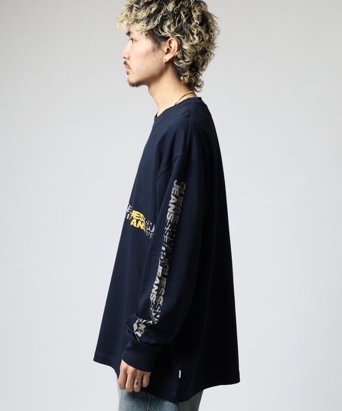 GUESS JEANS（ゲスジーンズ）の「GUESS JEANS 袖プリントスウェットロンT（スウェット・メンズ・ネイビー・XL/S/M/L）」の8枚目の写真