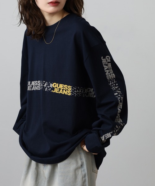 GUESS JEANS(ゲスジーンズ)の「GUESS JEANS 袖プリントスウェットロンT(スウェット・メンズ・ネイビー・XL/S/L/M)」の22枚目の写真