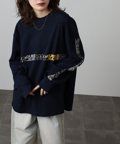 GUESS JEANS(ゲスジーンズ)の「GUESS JEANS 袖プリントスウェットロンT(スウェット・メンズ・ネイビー・XL/S/L/M)」の20枚目の写真