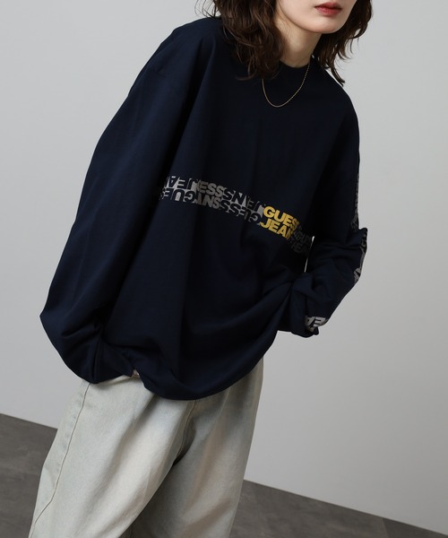 GUESS JEANS(ゲスジーンズ)の「GUESS JEANS 袖プリントスウェットロンT(スウェット・メンズ・ネイビー・XL/S/L/M)」の19枚目の写真