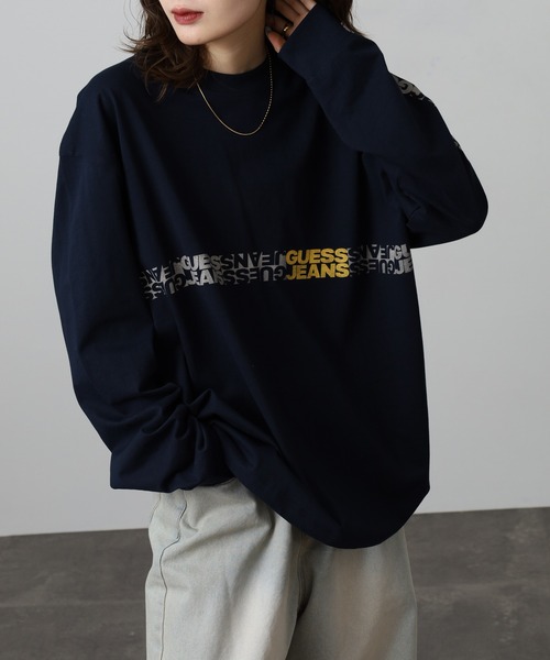 GUESS JEANS(ゲスジーンズ)の「GUESS JEANS 袖プリントスウェットロンT(スウェット・メンズ・ネイビー・XL/S/L/M)」の18枚目の写真