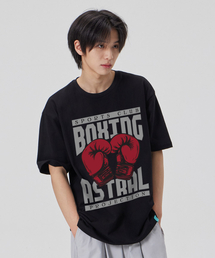 [スポーツクラブボクシング]コットンルーズフィット半袖Tシャツ_ブラック