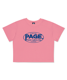 ページ511 プリンティング クロップ半袖Tシャツ ピンク