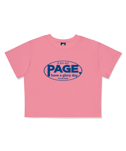 PAGESIISII(ページシシ)の「ページ511 プリンティング クロップ半袖Tシャツ ピンク(Tシャツ/カットソー・レディース・その他・FREE)」の2枚目の写真