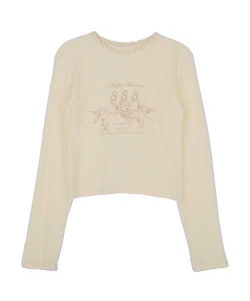 HIGH SCHOOL DISCO(ハイスクールディスコ)の「エンジェルグラフィックロングスリーブ_クリーム(Tシャツ/カットソー・レディース・その他・FREE)」の2枚目の写真