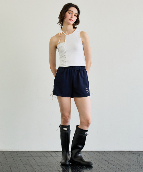 ARI(アリ)の「RIBBON JERSEY TRACK MICRO SHORTS / NAVY(その他パンツ・レディース・ネイビー・FREE)」の4枚目の写真