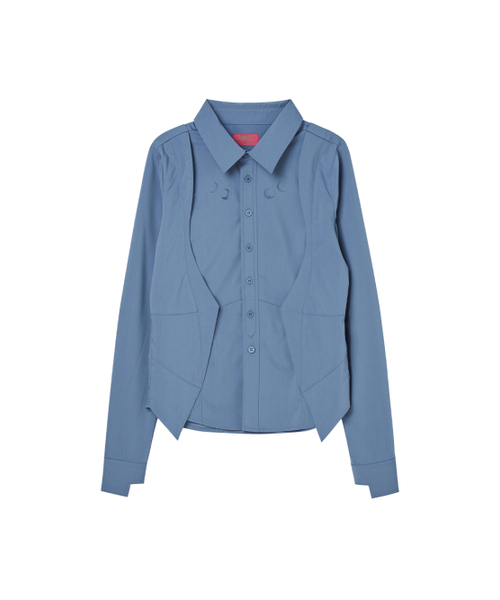 NYXX（エヌワイエックスエックス）の「WING TIP SLIMFIT SHIRTS DEEP BLUE（シャツ/ブラウス・レディース・その他・FREE）」の2枚目の写真