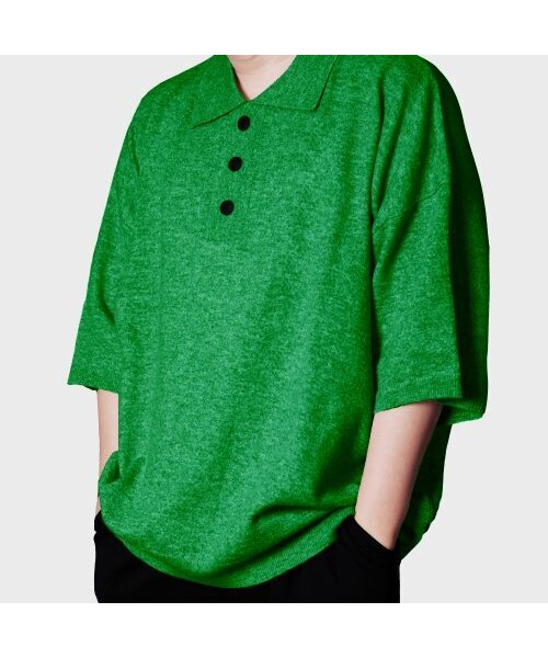 balloon oversize casaria half knit (deep green)