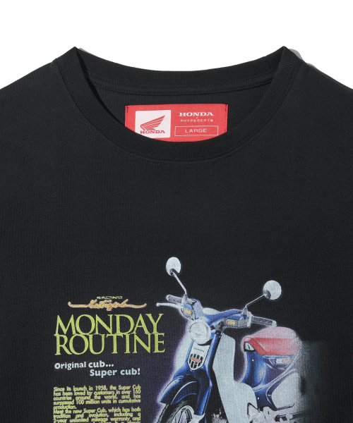 PHYPS MOTORCYCLE(フィップスモーターサイクル)の「スーパーカブ 半袖 ブラック(Tシャツ/カットソー・レディース・その他・SMALL/MEDIUM/LARGE/X-LARGE)」の4枚目の写真