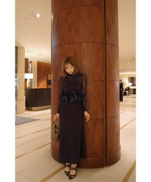 MISTREASS（ミストレアス）の「Ribbon Nep Yarn Knit Set Up With Sheer Top（ワンピース）」