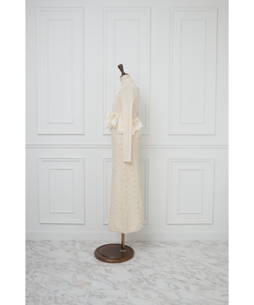 MISTREASS(ミストレアス)の「Ribbon Nep Yarn Knit Set Up With Sheer Top(ワンピース・レディース・アイボリー/ネイビー・FREE)」の7枚目の写真
