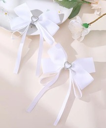 MAISON SELECT（メゾンセレクト）の「11D5-TJ ハートチャーム リボンヘアクリップ（バレッタ/ヘアクリップ）」